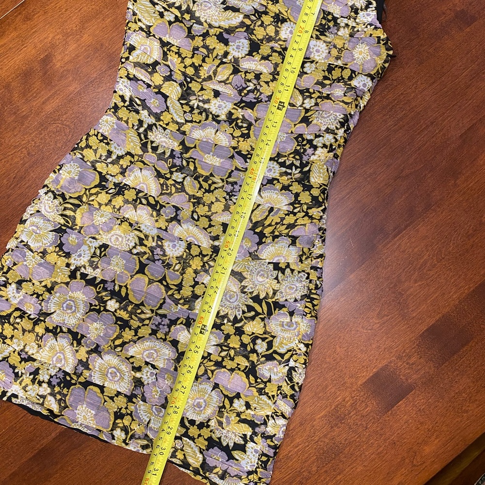 NWT Zara Floral Gold One Shoulder Mini Dress - Picture 3 of 10